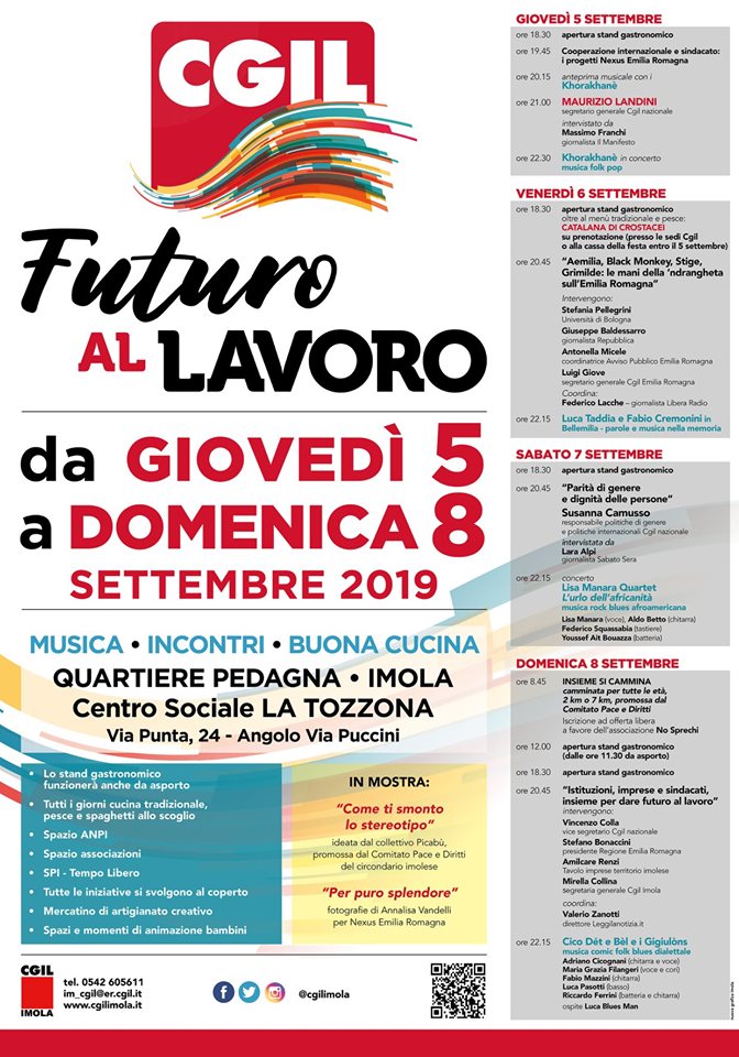 Cooperazione internazionale e sindacato: i progetti Nexus ER, Festa Cgil Imola, 5 settembre