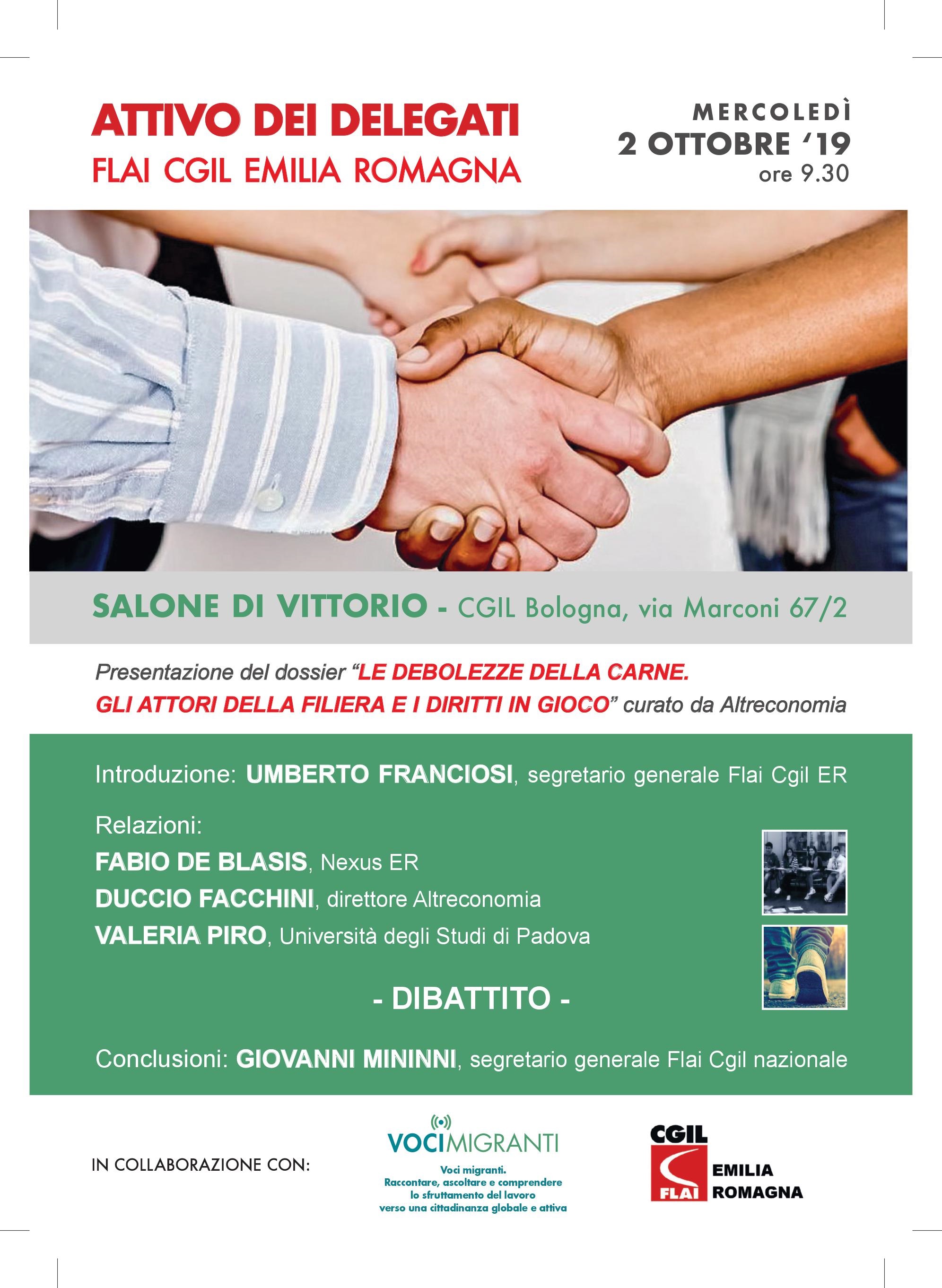 Flai Cgil ER, presentazione dossier “Le debolezze della carne. Gli attori della filiera e i diritti in gioco”, 2/10 Bologna