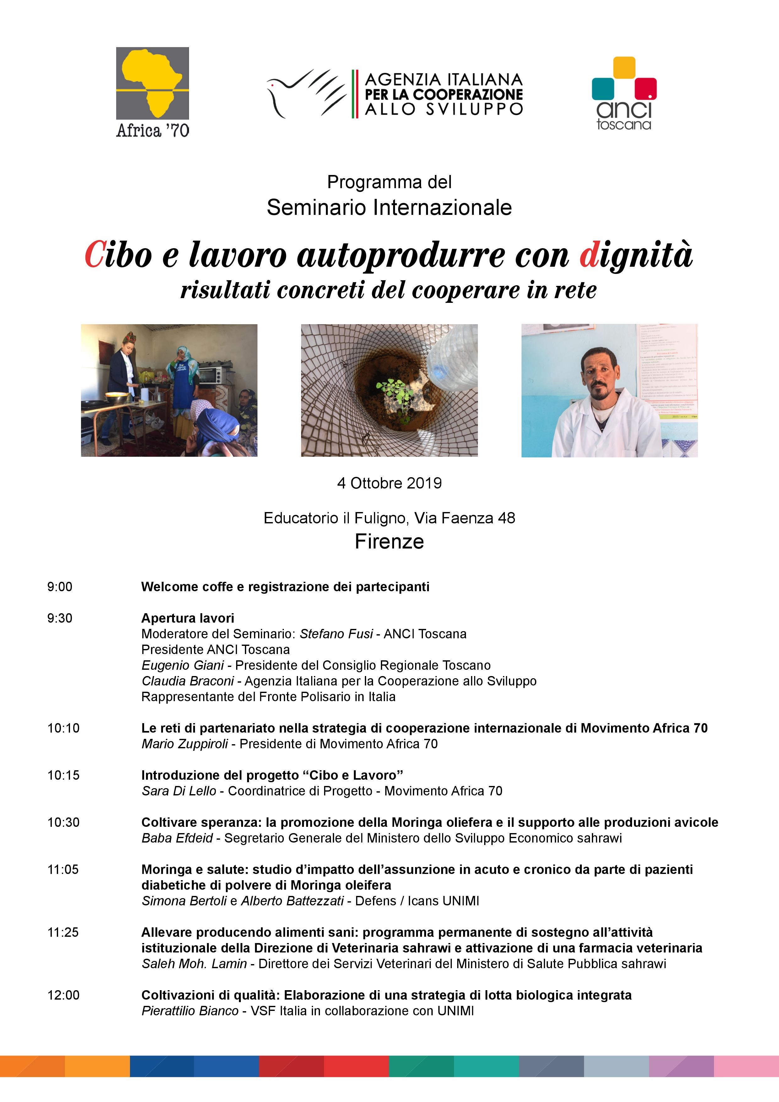 Seminario internazione “Cibo e lavoro autoprodurre con dignità”, 4 ottobre Firenze