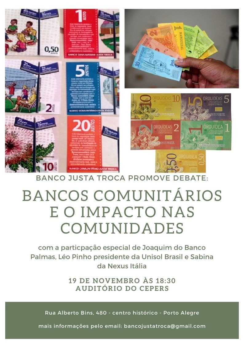 Banco Justa Troca: Economia solidale, le esperienze in ER, Porto Alegre 19 novembre 2019