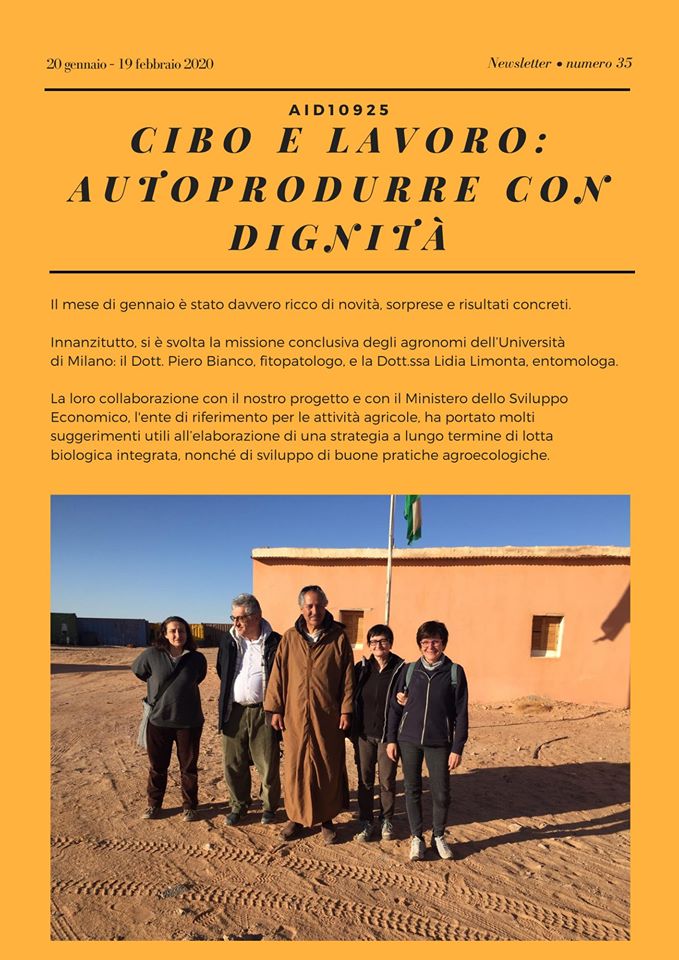 Sahrawi: newsletter n. 35 “Cibo e Lavoro: autoprodurre con dignità”