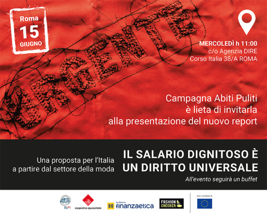 Il salario dignitoso è un diritto universale – EVENTO – Roma, 15 giugno 2022